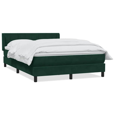 vidaXL Boxspringbett mit Matratze Dunkelgrün 160x210 cm Samt