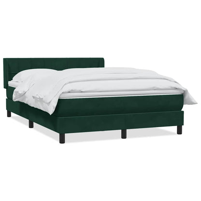 vidaXL Boxspringbett mit Matratze Dunkelgrün 160x210 cm Samt