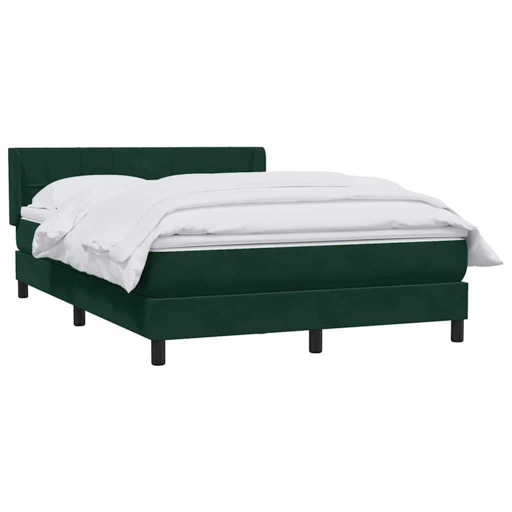 vidaXL Boxspringbett mit Matratze Dunkelgrün 160x210 cm Samt