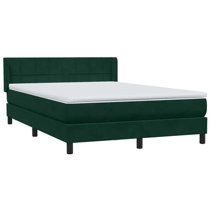 vidaXL Boxspringbett mit Matratze Dunkelgrün 160x210 cm Samt