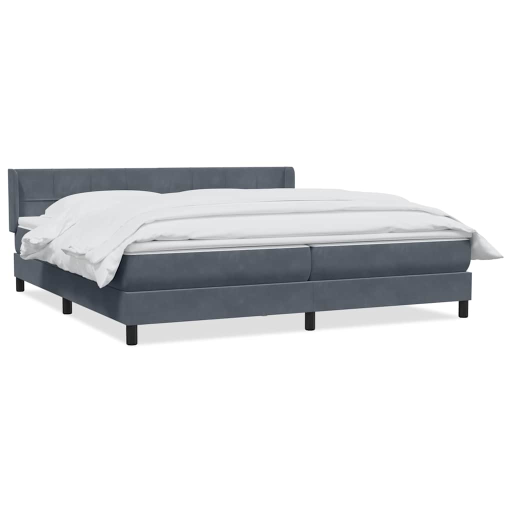 Boxspringbett mit Matratze Dunkelgrau 180x210 cm Samt
