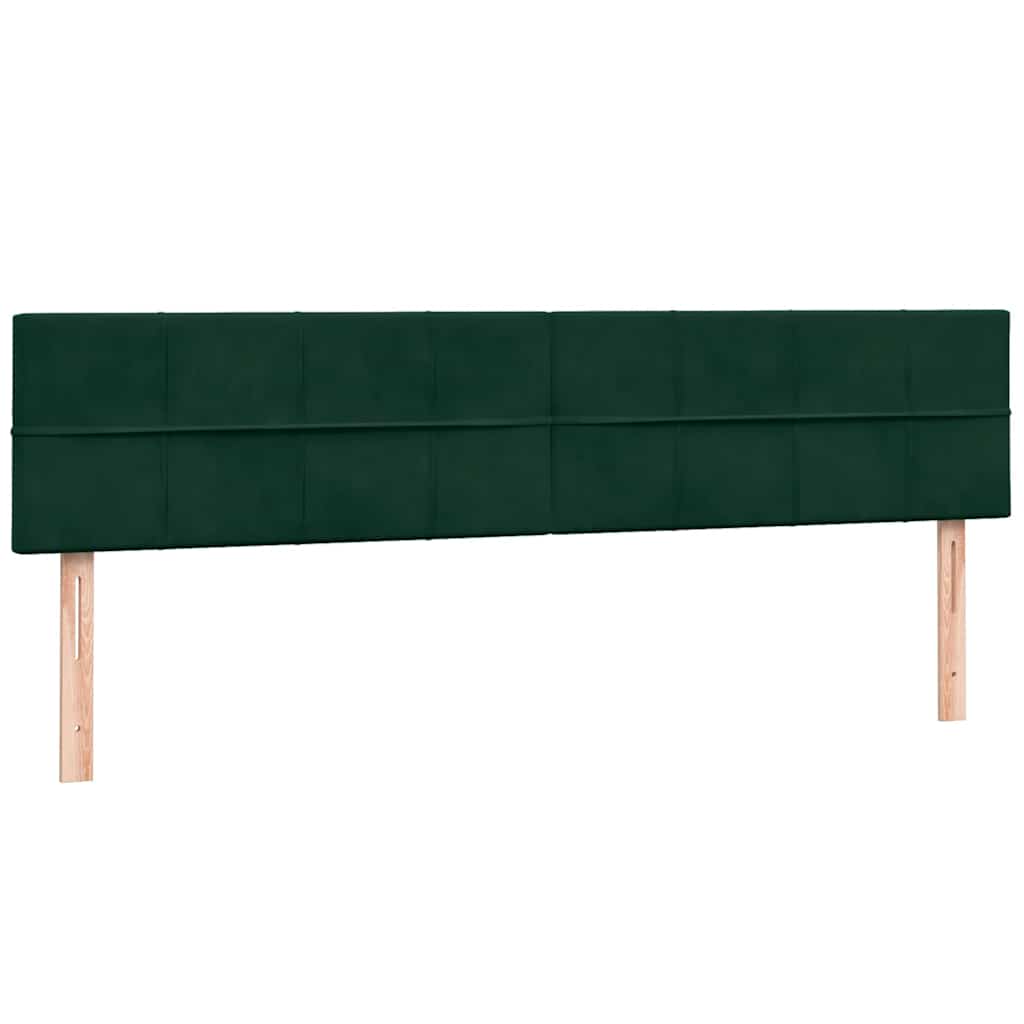 vidaXL Boxspringbett mit Matratze Dunkelgrün 180x210 cm Samt