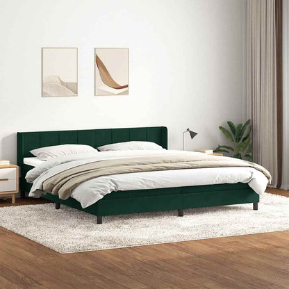 vidaXL Boxspringbett mit Matratze Dunkelgrün 180x210 cm Samt