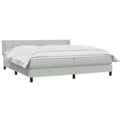 vidaXL Boxspringbett mit Matratze Hellgrau 200x210 cm Samt