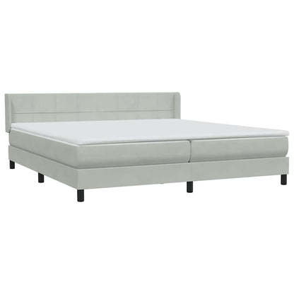 vidaXL Boxspringbett mit Matratze Hellgrau 200x210 cm Samt