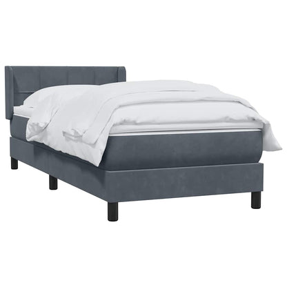 vidaXL Lit tapissier avec matelas Gris foncé 80x220 cm Velours
