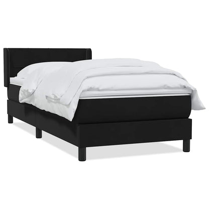 vidaXL Lit coffre avec matelas Noir 90x220 cm Velours