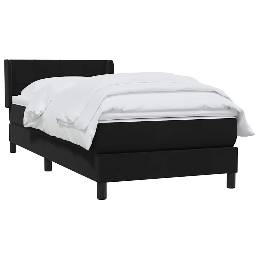 vidaXL Lit coffre avec matelas Noir 90x220 cm Velours
