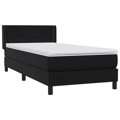 vidaXL Lit coffre avec matelas Noir 90x220 cm Velours