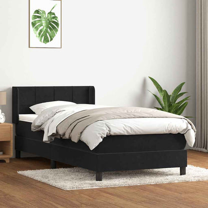 vidaXL Lit coffre avec matelas Noir 90x220 cm Velours