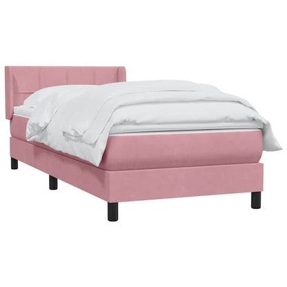 vidaXL Boxspringbett mit Matratze Rosa 90x220 cm Samt