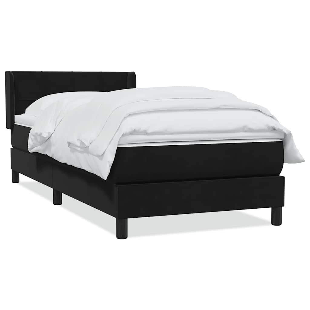 vidaXL Boxspringbett mit Matratze Schwarz 100x220 cm Samt