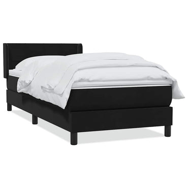 vidaXL Boxspringbett mit Matratze Schwarz 100x220 cm Samt
