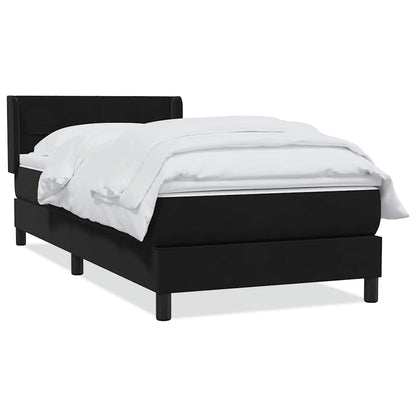 vidaXL Boxspringbett mit Matratze Schwarz 100x220 cm Samt