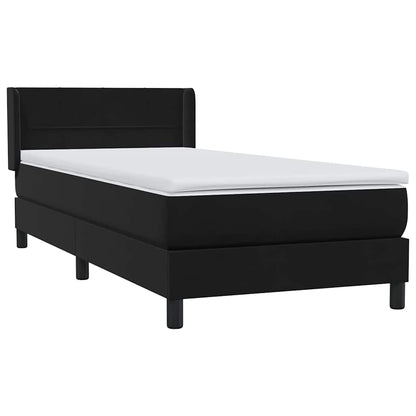 vidaXL Boxspringbett mit Matratze Schwarz 100x220 cm Samt