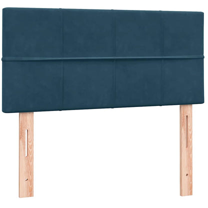 vidaXL Boxspringbett mit Matratze Dunkelblau 100x220 cm Samt