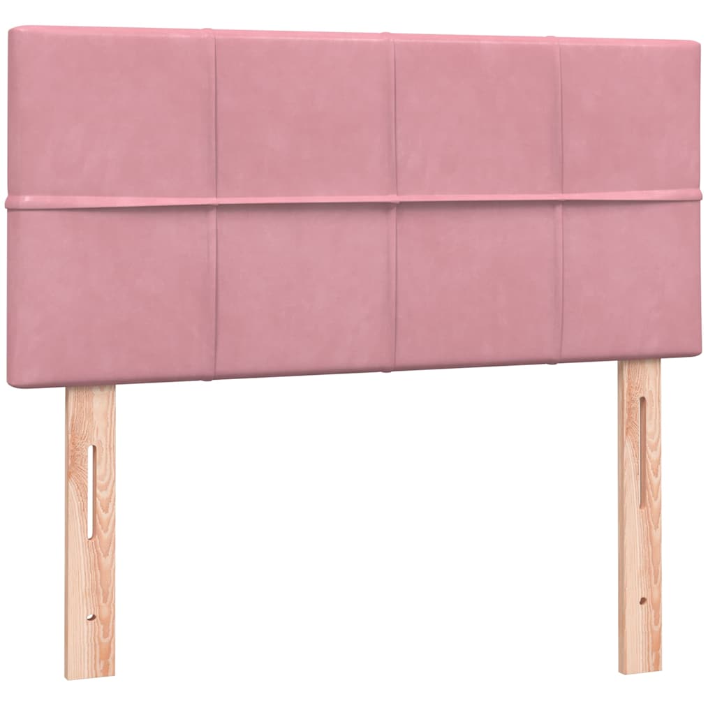 vidaXL Lit boxspring avec matelas rose 100x220 cm velours