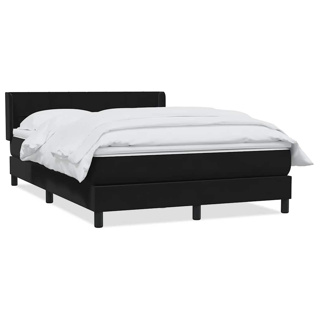 vidaXL Lit coffre avec matelas velours noir 140x220 cm