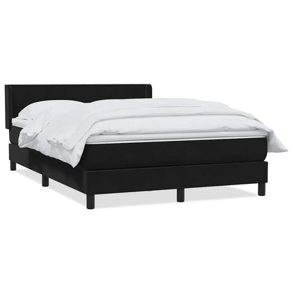 vidaXL Lit coffre avec matelas velours noir 140x220 cm