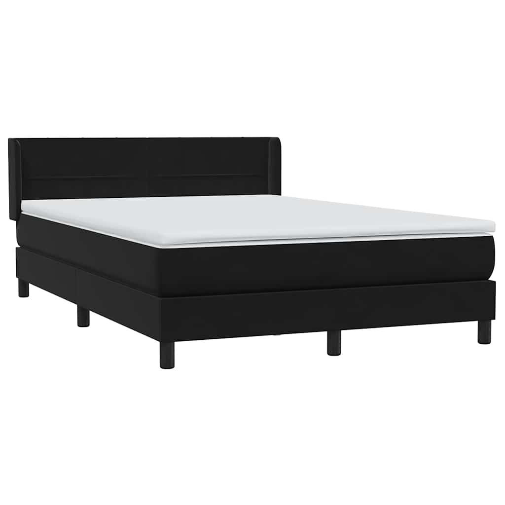 vidaXL Lit coffre avec matelas velours noir 140x220 cm