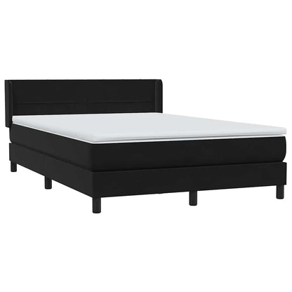 vidaXL Lit coffre avec matelas velours noir 140x220 cm