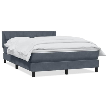vidaXL Lit boxspring avec matelas Gris foncé 160x220 cm Velours
