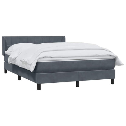 vidaXL Lit boxspring avec matelas Gris foncé 160x220 cm Velours