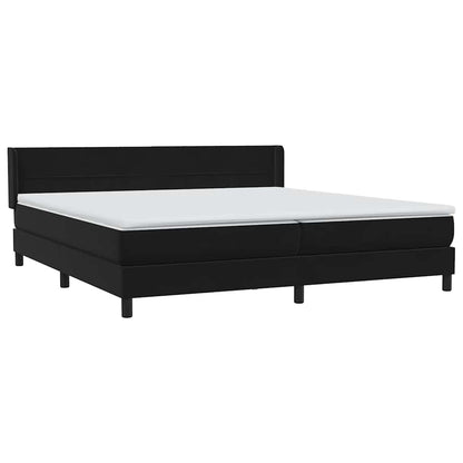 vidaXL Boxspringbett mit Matratze Schwarz 180x220 cm Samt