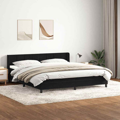 vidaXL Boxspringbett mit Matratze Schwarz 180x220 cm Samt