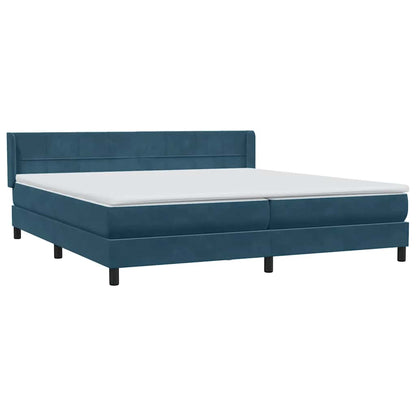 vidaXL Boxspringbett mit Matratze Dunkelblau 180x220 cm Samt
