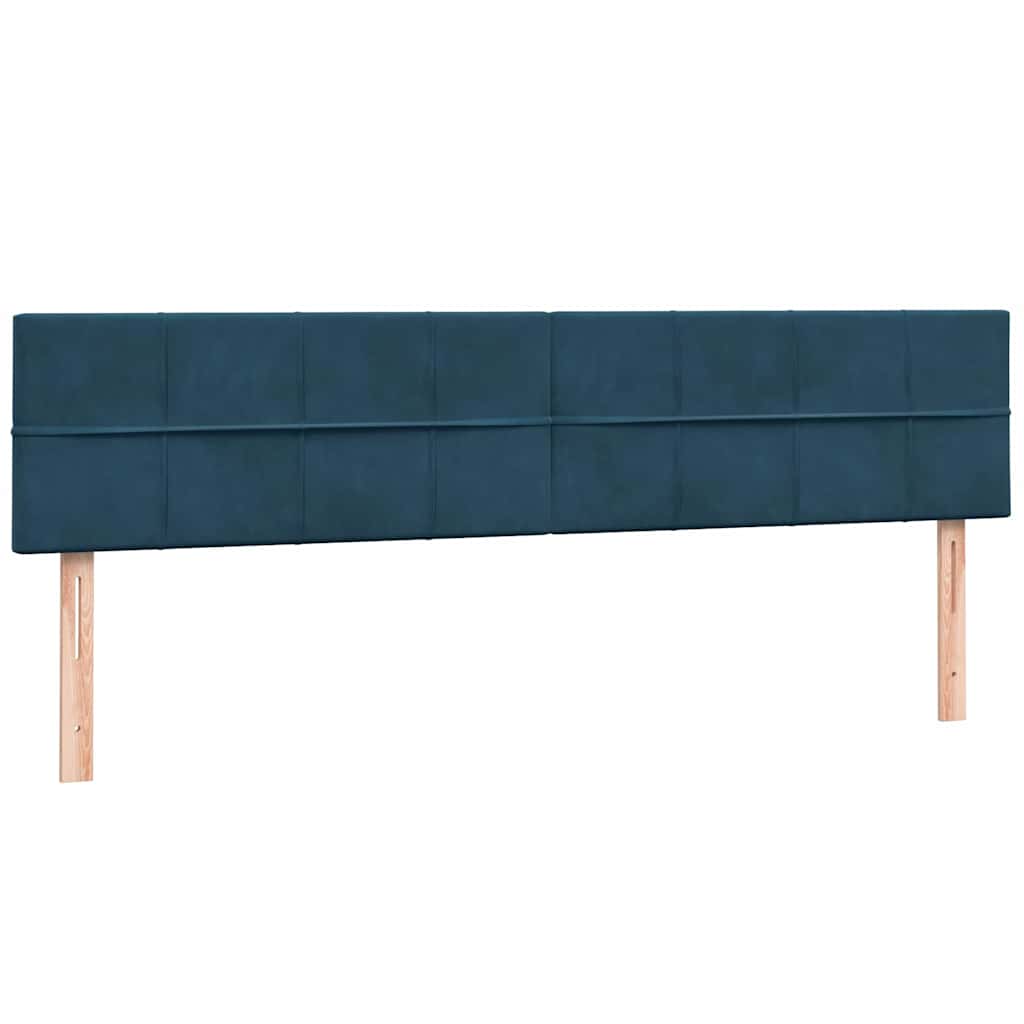 vidaXL Boxspringbett mit Matratze Dunkelblau 180x220 cm Samt