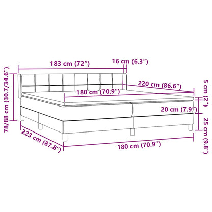 vidaXL Boxspringbett mit Matratze Rosa 180x220 cm Samt