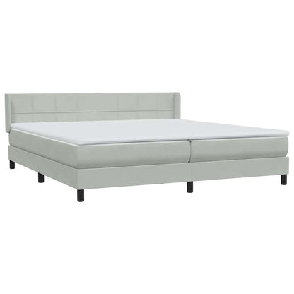 vidaXL Lit coffre avec matelas Gris clair 200x220 cm Velours