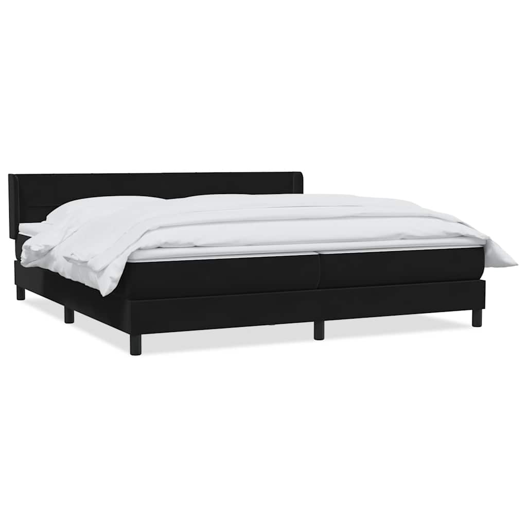 vidaXL Lit tapissier avec matelas Noir 200x220 cm Velours