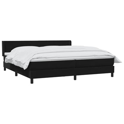 vidaXL Lit tapissier avec matelas Noir 200x220 cm Velours
