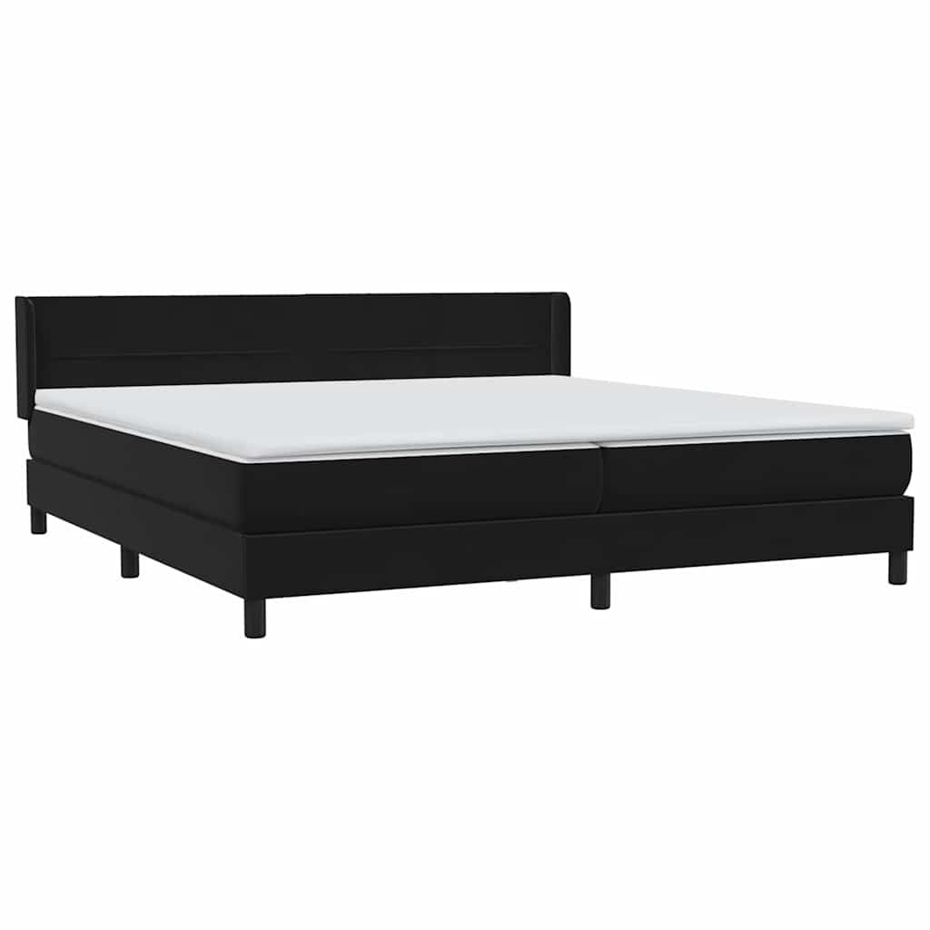 vidaXL Lit tapissier avec matelas Noir 200x220 cm Velours