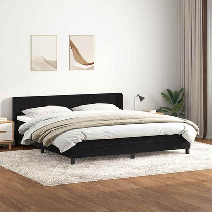vidaXL Lit tapissier avec matelas Noir 200x220 cm Velours