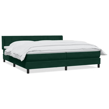 vidaXL Boxspringbett mit Matratze Dunkelgrün 200x220 cm Samt