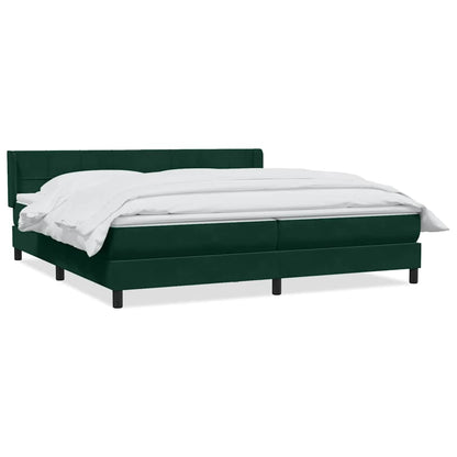 vidaXL Boxspringbett mit Matratze Dunkelgrün 200x220 cm Samt
