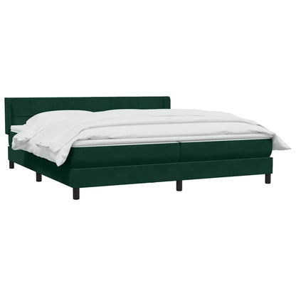 vidaXL Boxspringbett mit Matratze Dunkelgrün 200x220 cm Samt