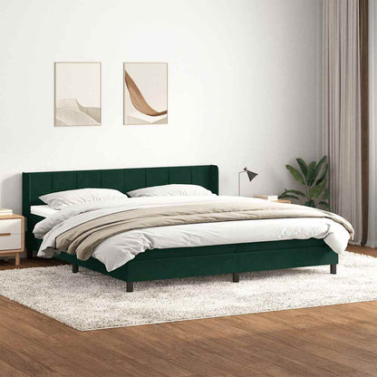 vidaXL Boxspringbett mit Matratze Dunkelgrün 200x220 cm Samt
