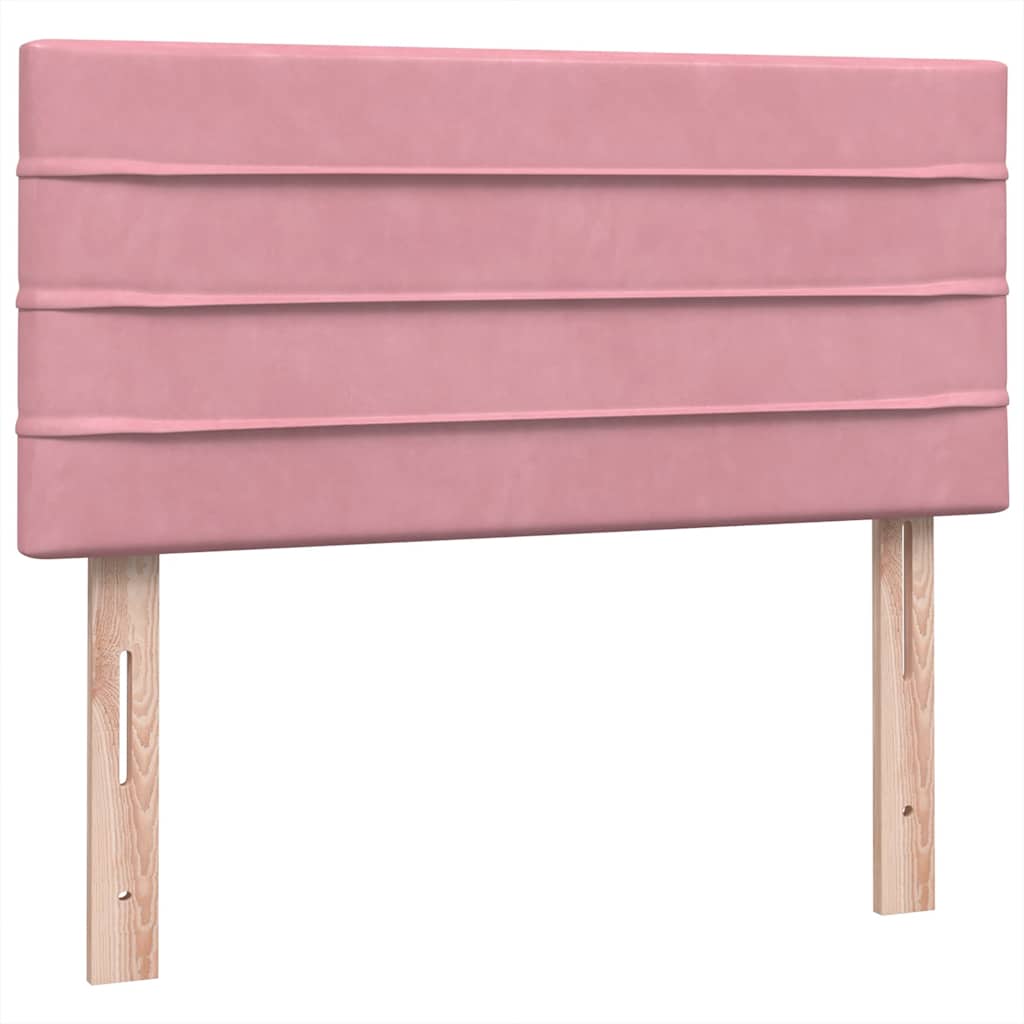 vidaXL Boxspringbett mit Matratze Rosa 90x210 cm Samt