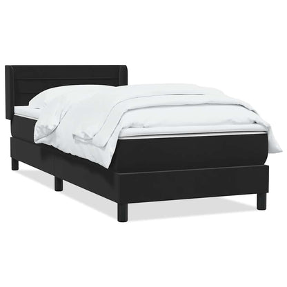 vidaXL Boxspringbett mit Matratze Schwarz 100x210 cm Samt