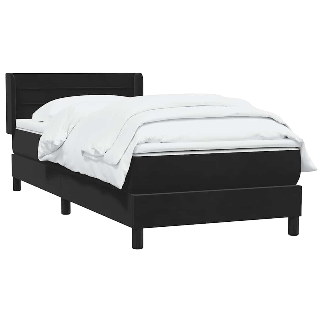 vidaXL Boxspringbett mit Matratze Schwarz 100x210 cm Samt