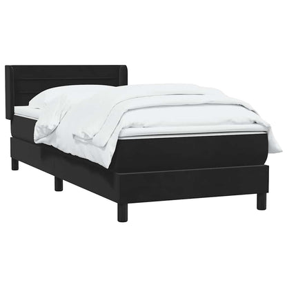 vidaXL Boxspringbett mit Matratze Schwarz 100x210 cm Samt
