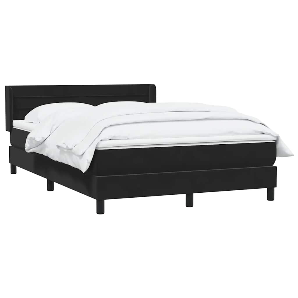Boxspringbett mit Matratze Schwarz 160x210 cm Samt
