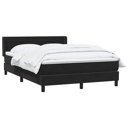 Boxspringbett mit Matratze Schwarz 160x210 cm Samt