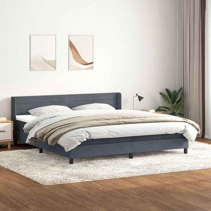 Boxspringbett mit Matratze Dunkelgrau 180x210 cm Samt