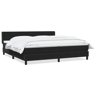 vidaXL Boxspringbett mit Matratze Schwarz 180x210 cm Samt