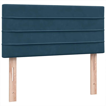 vidaXL Boxspringbett mit Matratze Dunkelblau 80x220 cm Samt